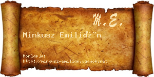Minkusz Emilián névjegykártya